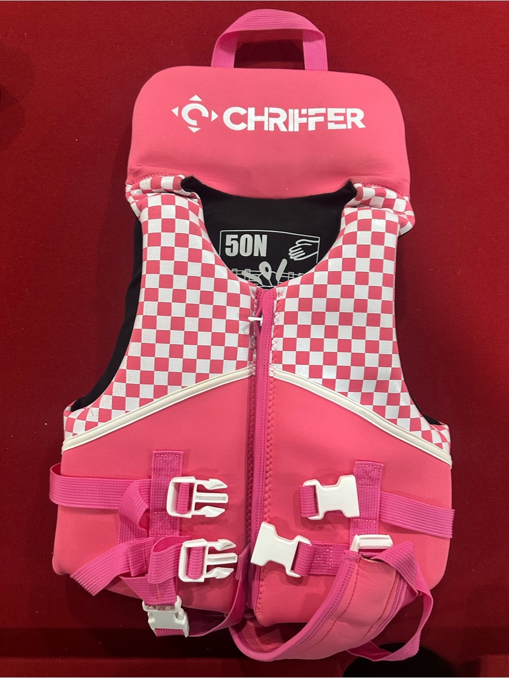 Kids' Pink Checkered Swim Coverup Vest